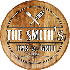 Craft Bar Signs | Bar & Grill Personalized Rustic Kitchen Sign - Brown