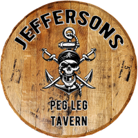 Pirate Nautical Anchor Bar Tavern - Custom Barrel Head Bar Sign - Craft Bar Signs