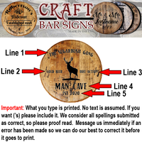Craft Bar Signs | Buck Personalized Man Cave Bar Sign - Personalization Guide