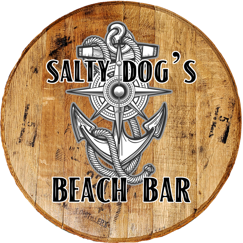 Craft Bar Signs | Anchor Beach Bar Personalized Nautical Bar Sign - Brown