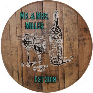 Craft Bar Signs | Mr & Mrs Wine Bottle Personalized Rustic Wall Decor - Brown, Color