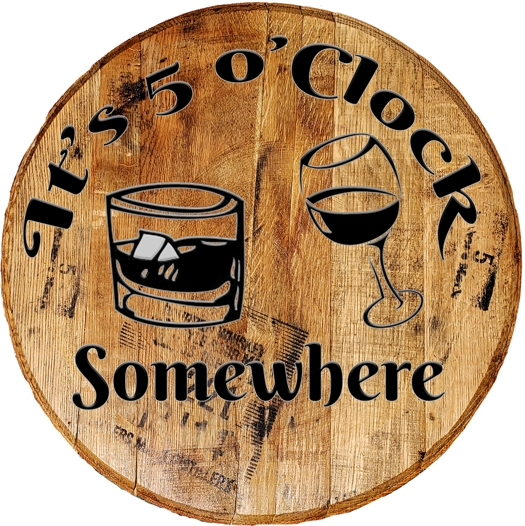 Craft Bar Signs | 5 O'Clock Somewhere Scotch & Wine Bar Wall Decor - Natural