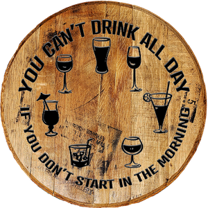 Craft Bar Signs | Can't Drink All Man Cave Bar Sign - Natural