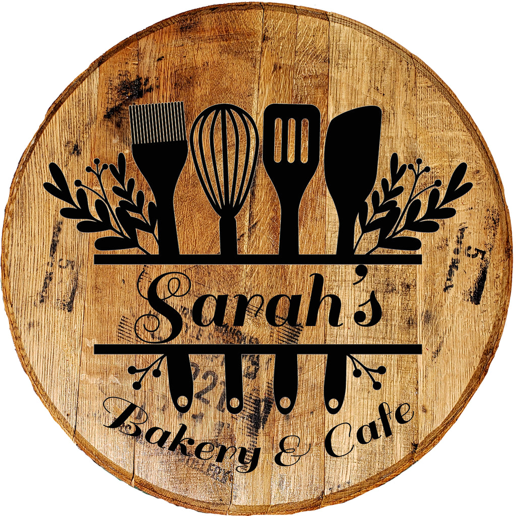 Craft Bar Signs | Bakery Cafe Personalized Rustic Kitchen Sign - Brown