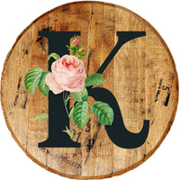 Craft Bar Signs | Garden Bloom Monogram Rustic Home Wall Art  - Natural K