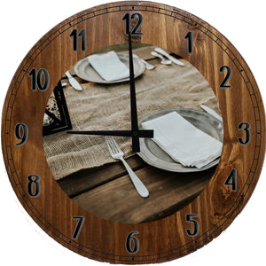 Farmhouse Lunch Table - Kitchen Wall Clock 18"