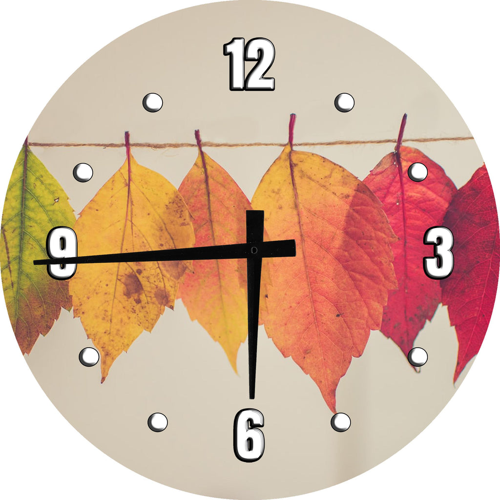 Autumn Leaves Fall Colors Wall Clock - 18"