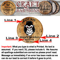 Craft Bar Signs | Angry Gorilla Tavern Personalized Man Cave Bar Sign - Personalization Guide
