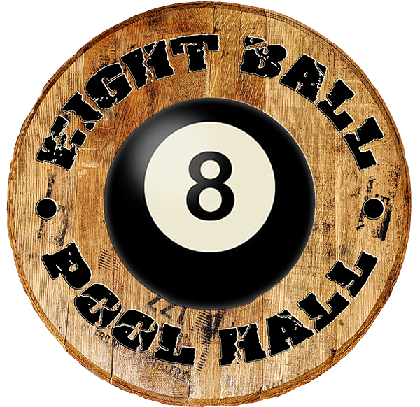 Rustic Decor Personalized Whiskey Barrel Head - Custom Pool Hall Bar Sign - 8 Ball - Craft Bar Signs