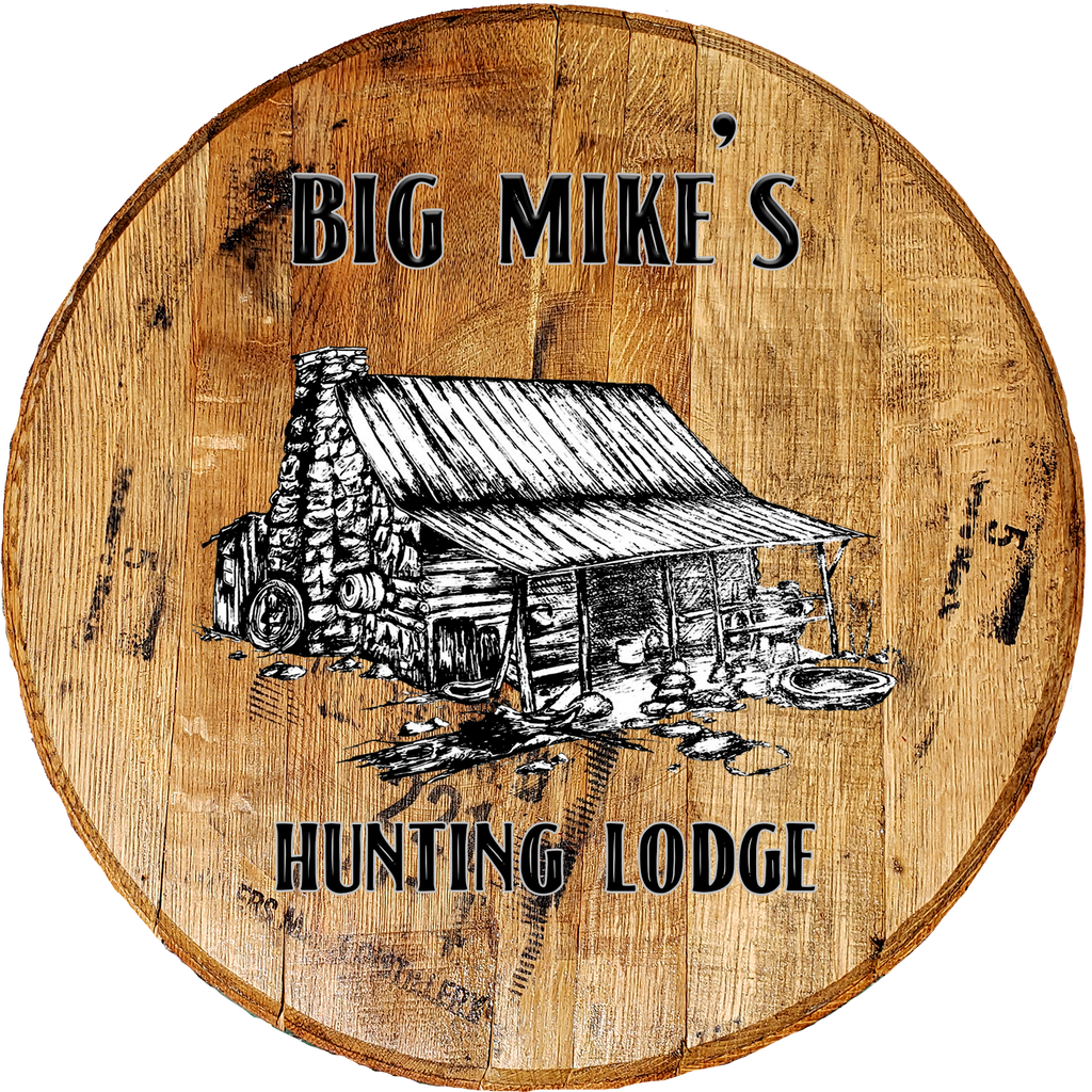 Craft Bar Signs | Hunting Lodge Personalized Rustic Bar Sign - Brown, Cabin White