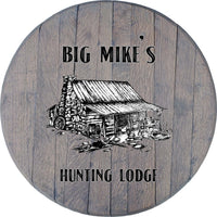 Craft Bar Signs | Hunting Lodge Personalized Rustic Bar Sign - Gray, Cabin White