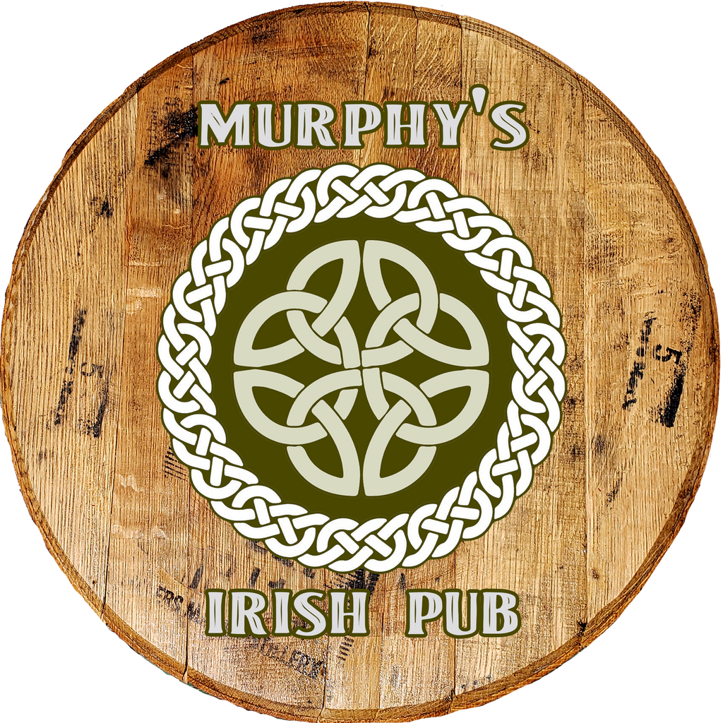 Craft Bar Signs | Irish Pub Celtic Knot Personalized Irish Bar Sign - Brown, Straight Top