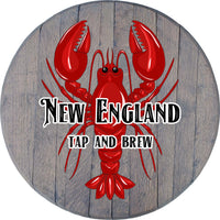 Craft Bar Signs | Lobster New England Tap & Brew Personalized Bar Sign - Gray