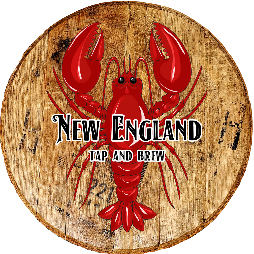 Craft Bar Signs | Lobster New England Tap & Brew Personalized Bar Sign - Brown