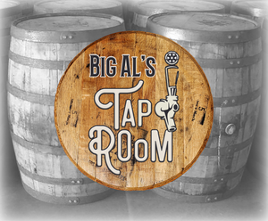 Personalized Tap Room Beer Handle - Custom Barrel Head Bar Sign - Craft Bar Signs