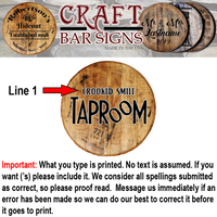 Craft Bar Signs | Crooked Smile Taproom Country Personalized Bar Sign - Personalization Guide