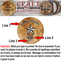 Craft Bar Signs | Nautical Star Personalized Nautical Bar Sign - Personalization Guide