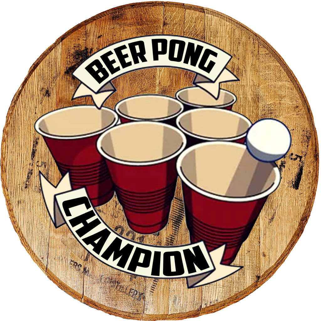 Craft Bar Signs | Beer Pong Champion Personalized Man Cave Wall Decor - Brown