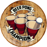 Craft Bar Signs | Beer Pong Champion Personalized Man Cave Wall Decor - Brown