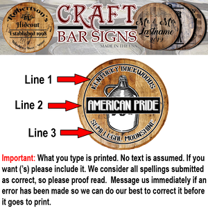 Craft Bar Signs | Moonshine Jug Personalized Man Cave Bar Sign - Personalization Guide