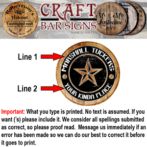 Retro Vintage Star - Custom Barrel Head Bar Sign - Craft Bar Signs