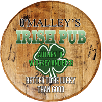 Craft Bar Signs | Irish Pub Shamrock Personalized Irish Bar Sign - Brown