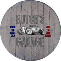 Craft Bar Signs | Hotrod Garage Personalized Man Cave Wall Decor - Gray, Gray Text