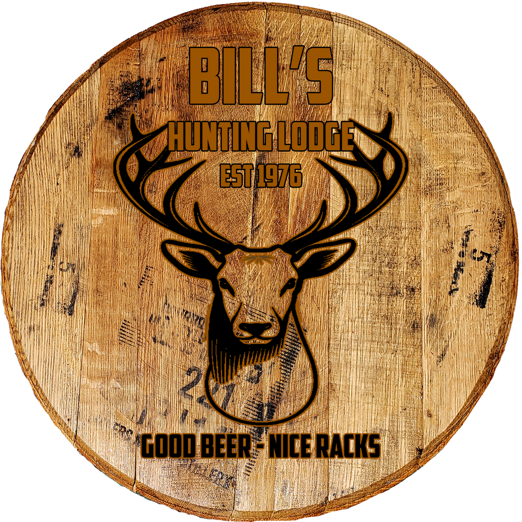 Craft Bar Signs | Deer Hunting Lodge Personalized Cabin Wall Decor - Natural Brown Text