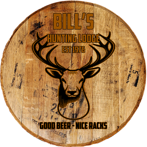 Craft Bar Signs | Deer Hunting Lodge Personalized Cabin Wall Decor - Natural Brown Text