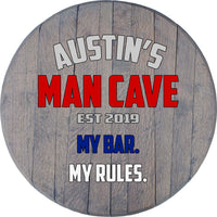 Craft Bar Signs | Man Cave Bar Personalized Patriotic Bar Sign  - Gray