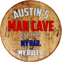 Craft Bar Signs | Man Cave Bar Personalized Patriotic Bar Sign  - Brown
