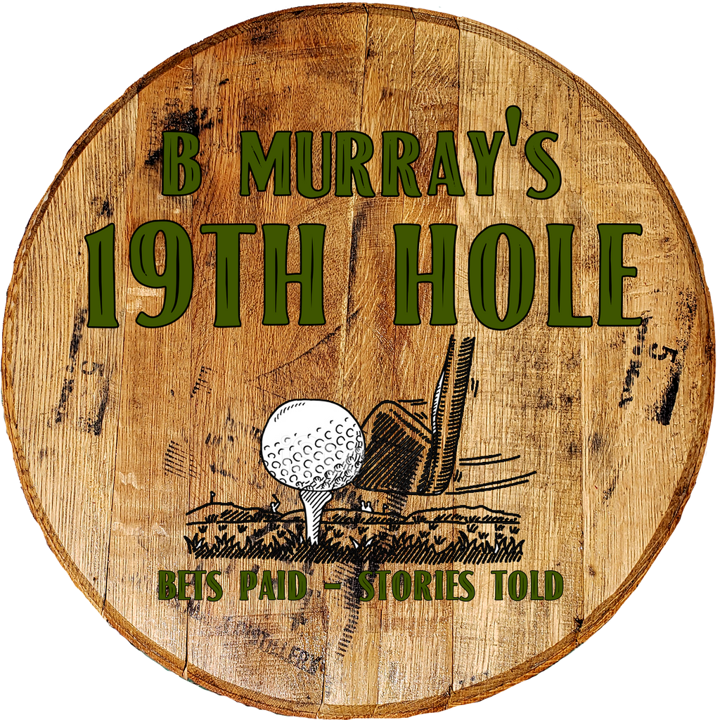 Craft Bar Signs | 19th Hole Golf Bar Personalized Sports Bar Sign - Brown, Dark Design