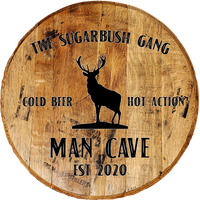 Craft Bar Signs | Buck Personalized Man Cave Bar Sign - Brown, Black Ink