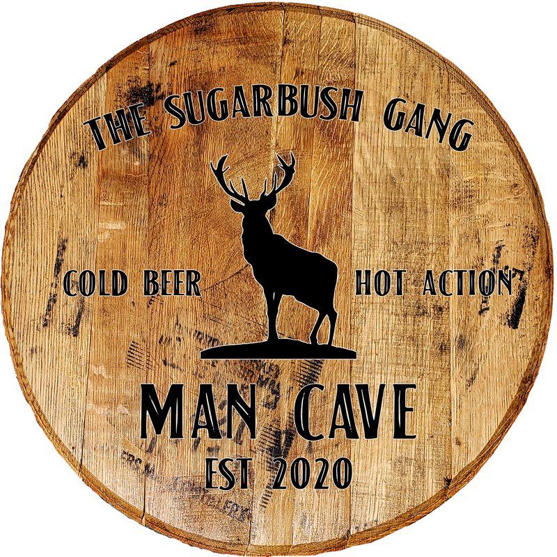 Craft Bar Signs | Buck Personalized Man Cave Bar Sign - Brown, Black Ink