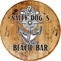 Craft Bar Signs | Anchor Beach Bar Personalized Nautical Bar Sign - Brown