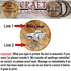 Craft Bar Signs | Convertible Garage Personalized Man Cave Bar Sign - Personalization Guide