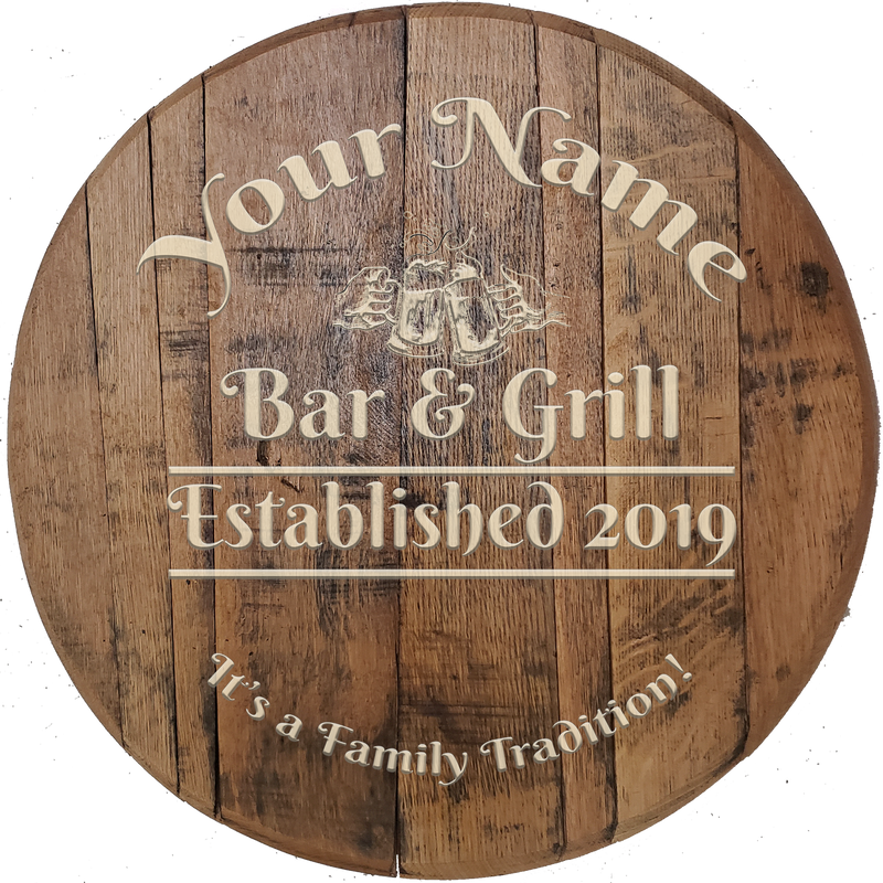 Rustic Home Decor Personalized Barrel Head - Custom Hideout - Drinking Bar Sign Man Cave - Craft Bar Signs