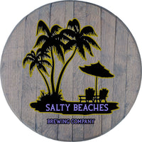 Craft Bar Signs | Island Beach Palms Personalized Tropical Bar Sign - Gray Yellow Outline