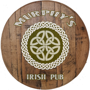 Craft Bar Signs | Irish Pub Celtic Knot Personalized Irish Bar Sign - Brown, Curved Top
