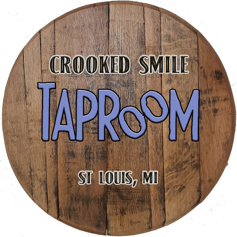 Craft Bar Signs | Crooked Smile Taproom Country Personalized Bar Sign - Natural Color