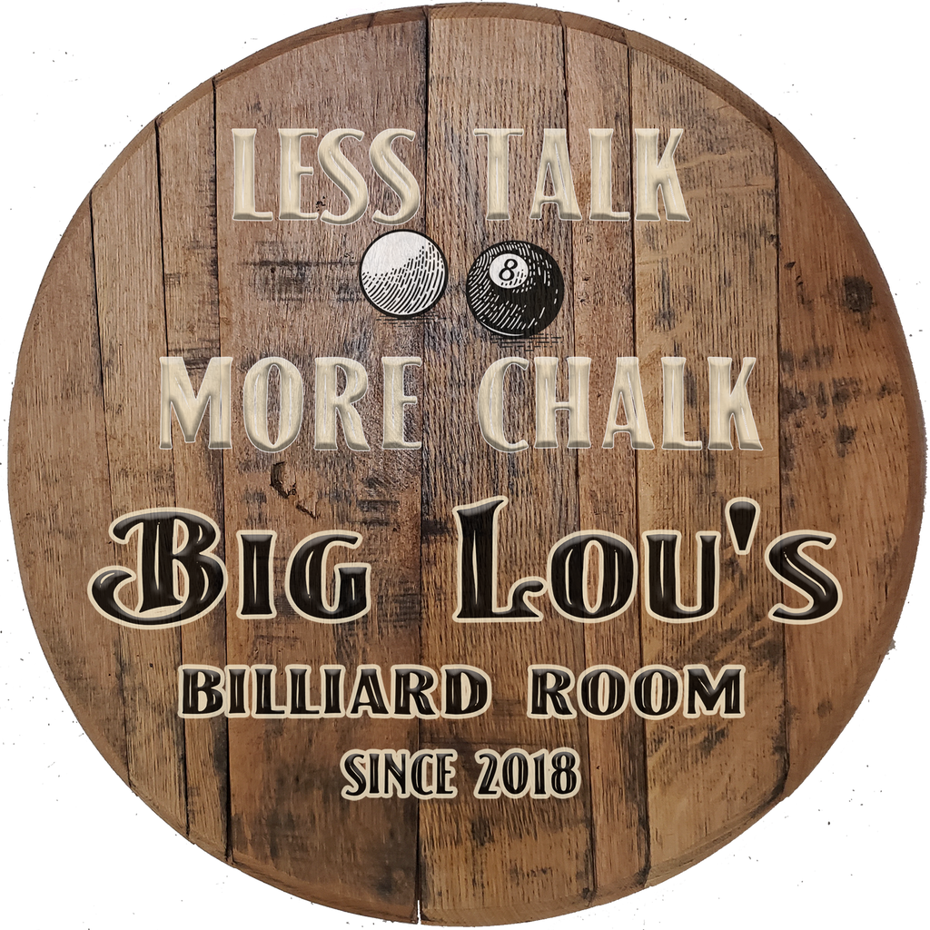 Craft Bar Signs | Billiard Room Personalized Man Cave Wall Decor - Brown, Light Text