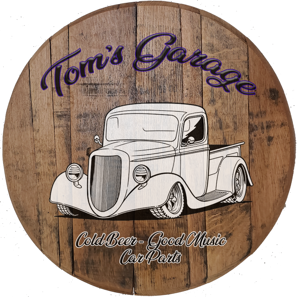 Craft Bar Signs | Hotrod Truck Garage Personalized Man Cave Wall Decor - Brown, Curved Title