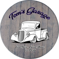 Craft Bar Signs | Hotrod Truck Garage Personalized Man Cave Wall Decor - Gray, Curved Title