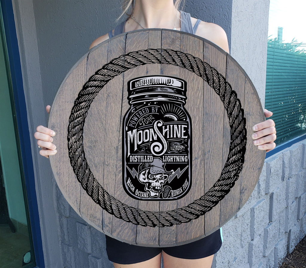 Craft Bar Signs | Moonshine Mason Jar Rustic Bar Wall Decor - Gray