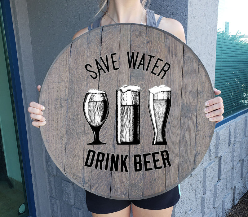 Craft Bar Signs | Save Water Drink Beer Bar Wall Decor - Gray