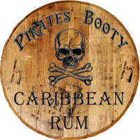 Craft Bar Signs | Pirates' Booty Caribbean Rum Nautical Bar Wall Decor - Natural