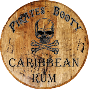Craft Bar Signs | Pirates' Booty Caribbean Rum Nautical Bar Wall Decor - Natural