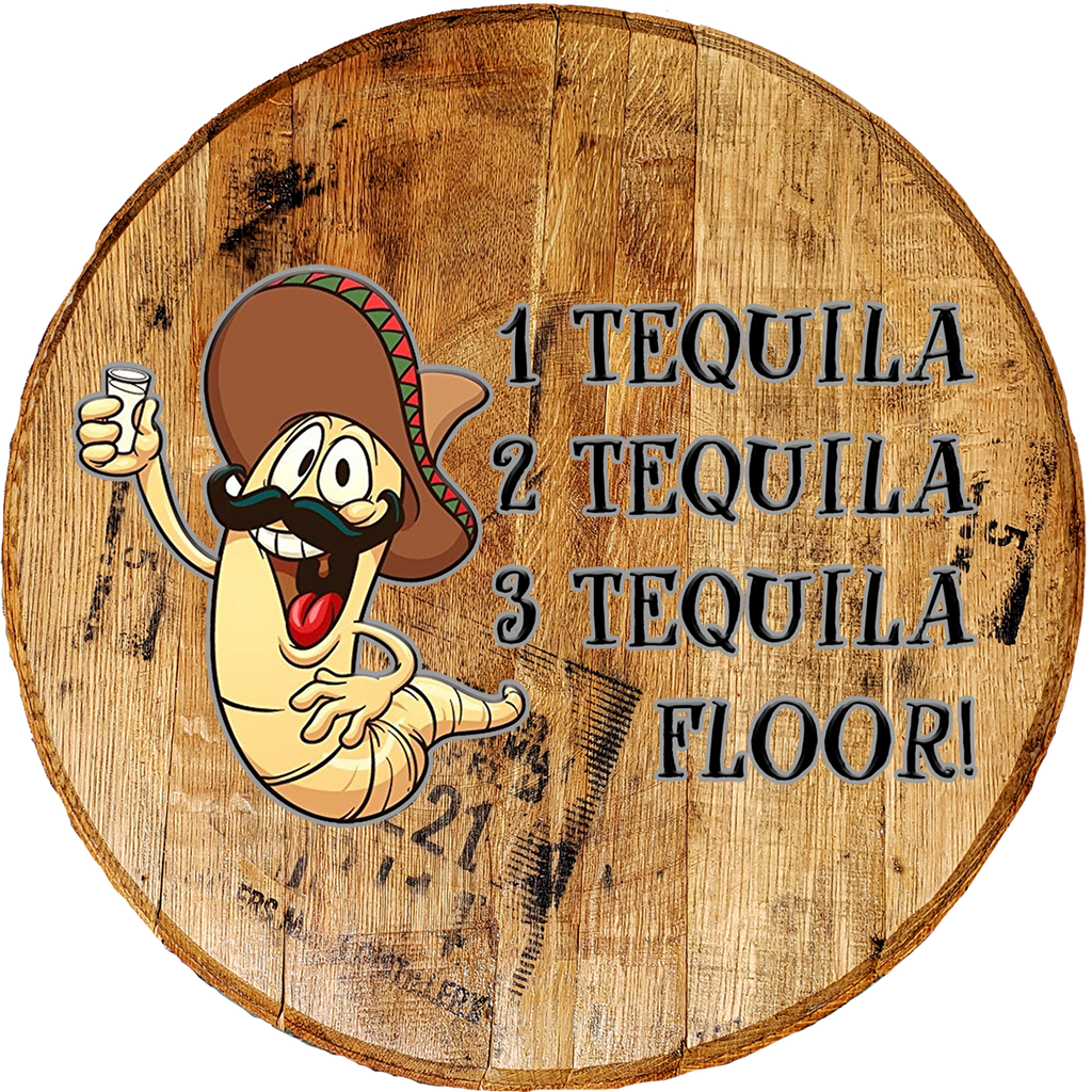 Craft Bar Signs | 1 2 3 Tequila Floor Worm Man Cave Bar Sign - Natural