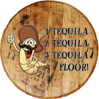 Craft Bar Signs | 1 2 3 Tequila Floor Worm Man Cave Bar Sign - Natural
