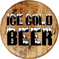 Craft Bar Signs | ICE COLD BEER Bar Wall Decor - Brown